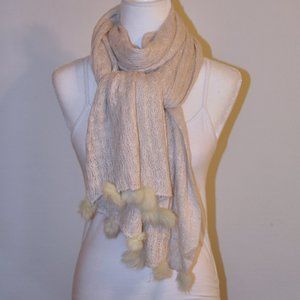 3/$25 Soft Winter White Wrap with Faux Fur detail
